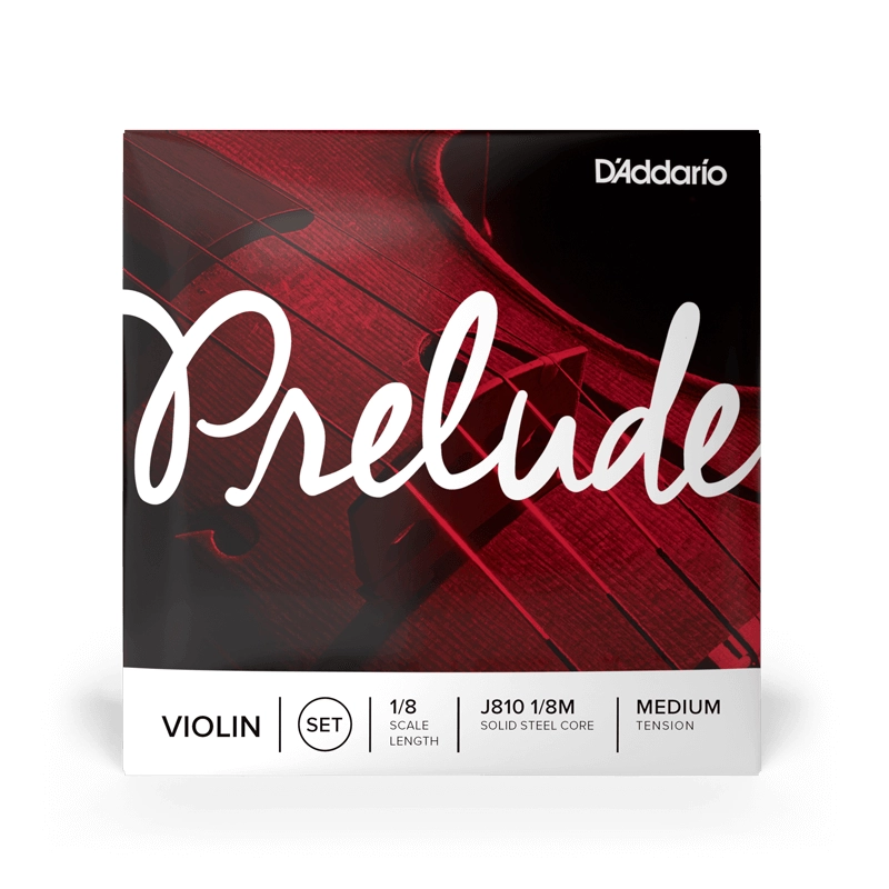 D'Addario Prelude Violin String Set, 1/8 Scale, Medium Tension