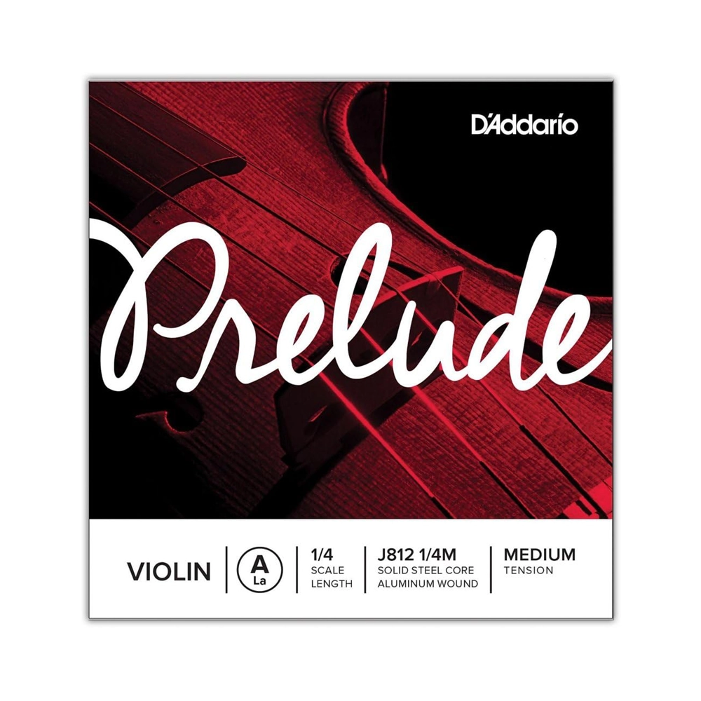 D'Addario Prelude Violin Single A String, 1/4 Scale, Medium Tension