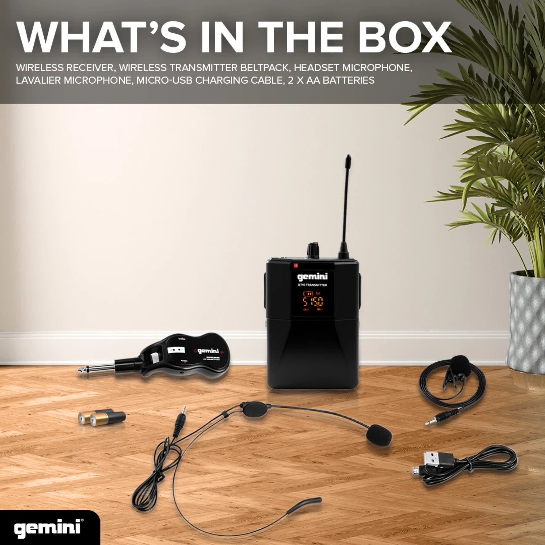 Gemini GMU-HSL100 Bodypack UHF Wireless Microphone System