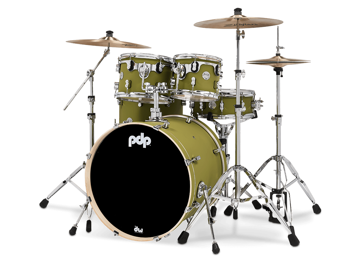 PDP Concept Maple 5 Piece Shell Pack - Satin Olive Finishply