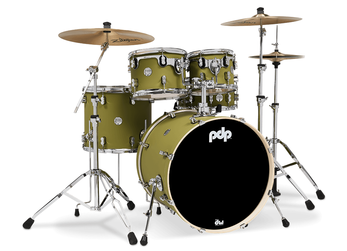 PDP Concept Maple 5 Piece Shell Pack - Satin Olive Finishply