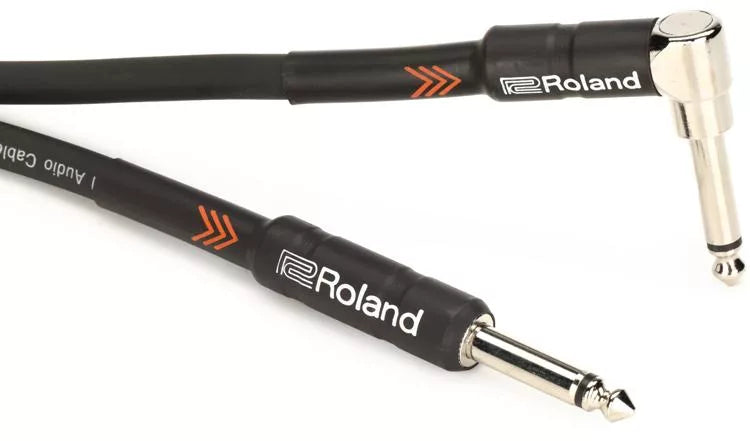 Roland RIC-B15 Black Series 1/4-inch TS Male to Right Angle 1/4-inch TS Male - 15'