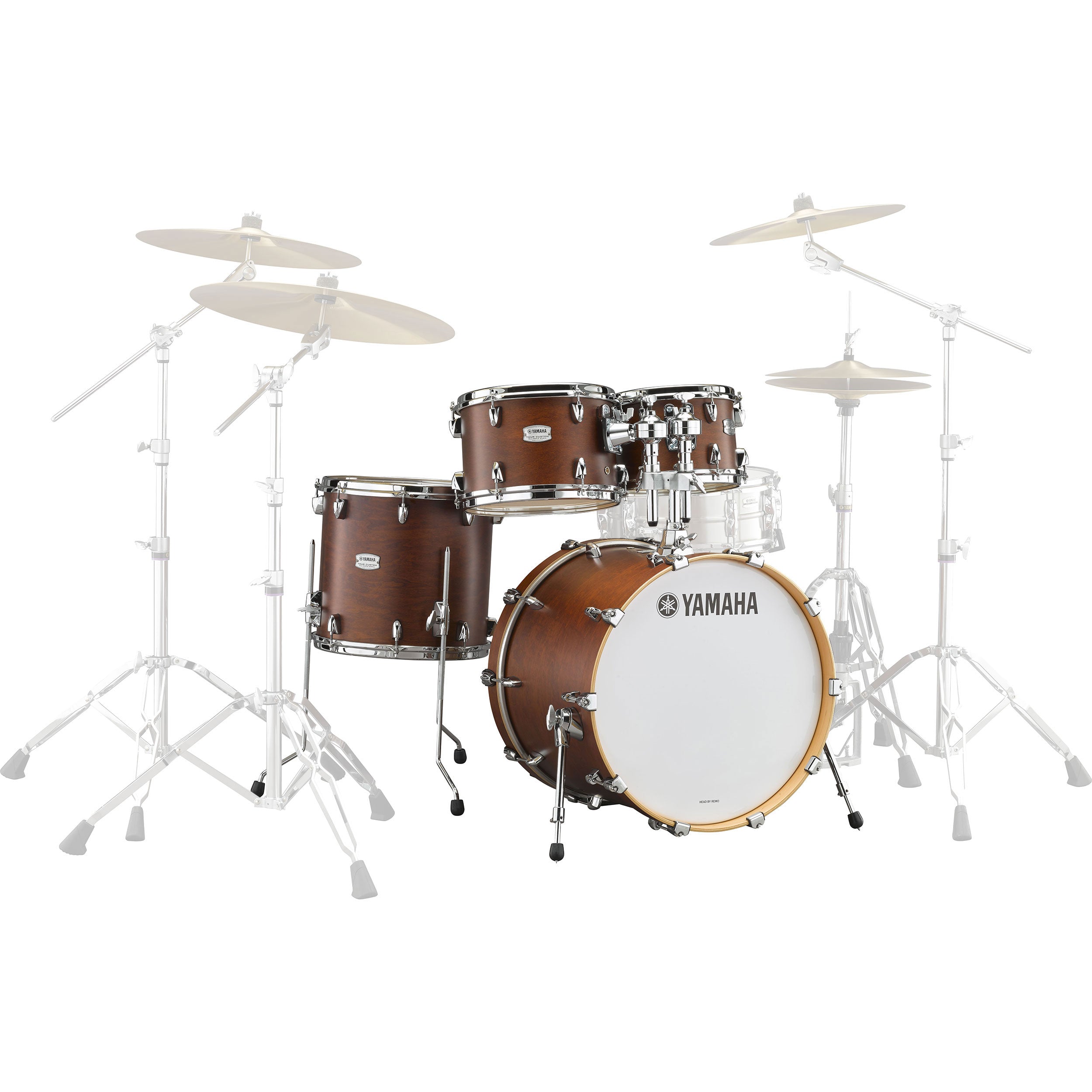 Yamaha Tour Custom Maple 4-Piece Drum Set Shell Pack (20" Bass, 10/12/14" Toms)- Chocolate Satin