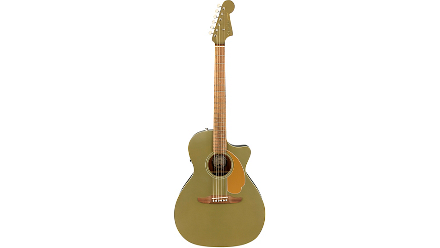 Fender California Newporter Player Acoustic-Electric Guitar Olive Satin